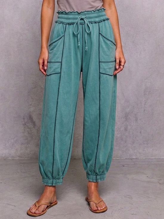 Gigio Pants - Gigio Green Mineral Washed Pants
